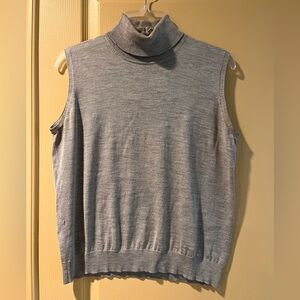 August Silk Gray Sleeveless Turtleneck Sweater